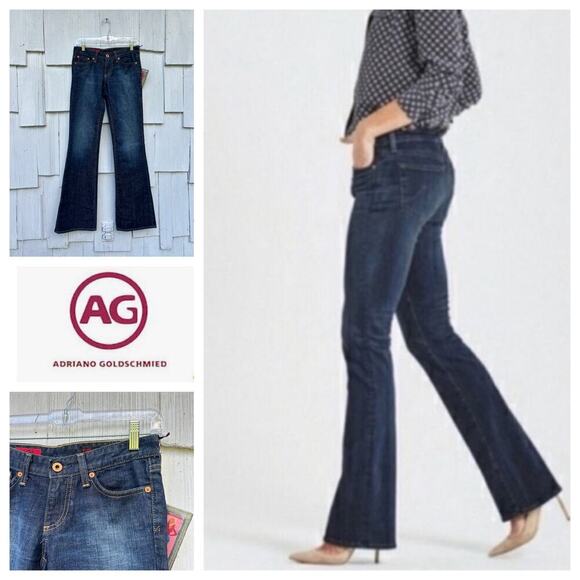 NWT Ag Adriano Goldschmied The Club Boot Cut Denim Jeans Blue Cotton Blend Sz 25 - Picture 1 of 11